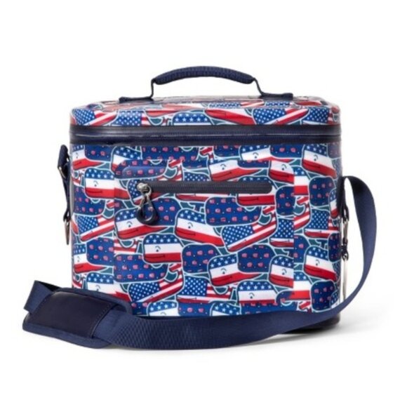 Vineyard Vines for Target Whaley USA Flag 12 Can Cooler with Strap NEW - Picture 2 of 9